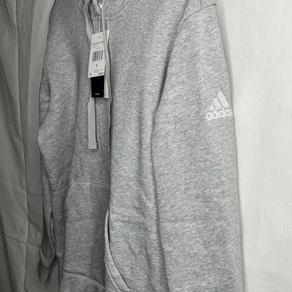 Adidas Men's Hoodie, Grey White Pullover Sweatshirt HR8491, Size Small - Picture 2 of 6
